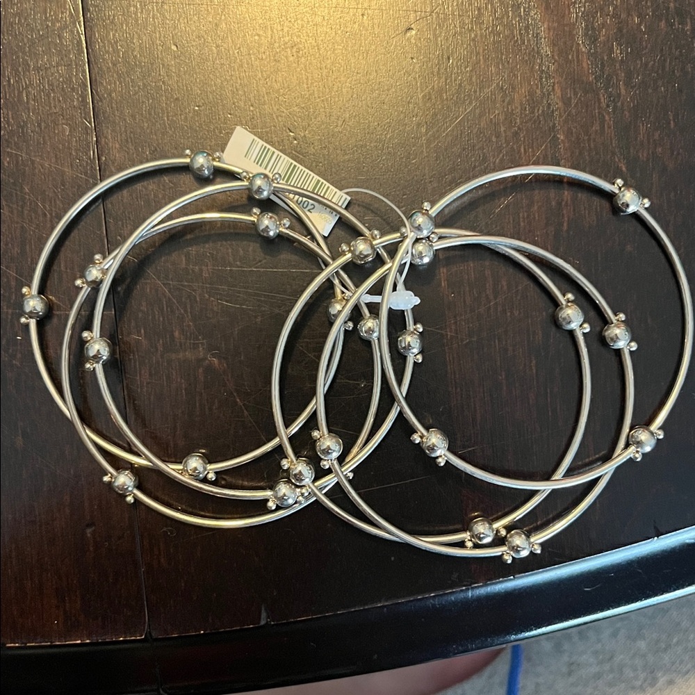 Silver Beaded Bangles - Picture 3 of 12